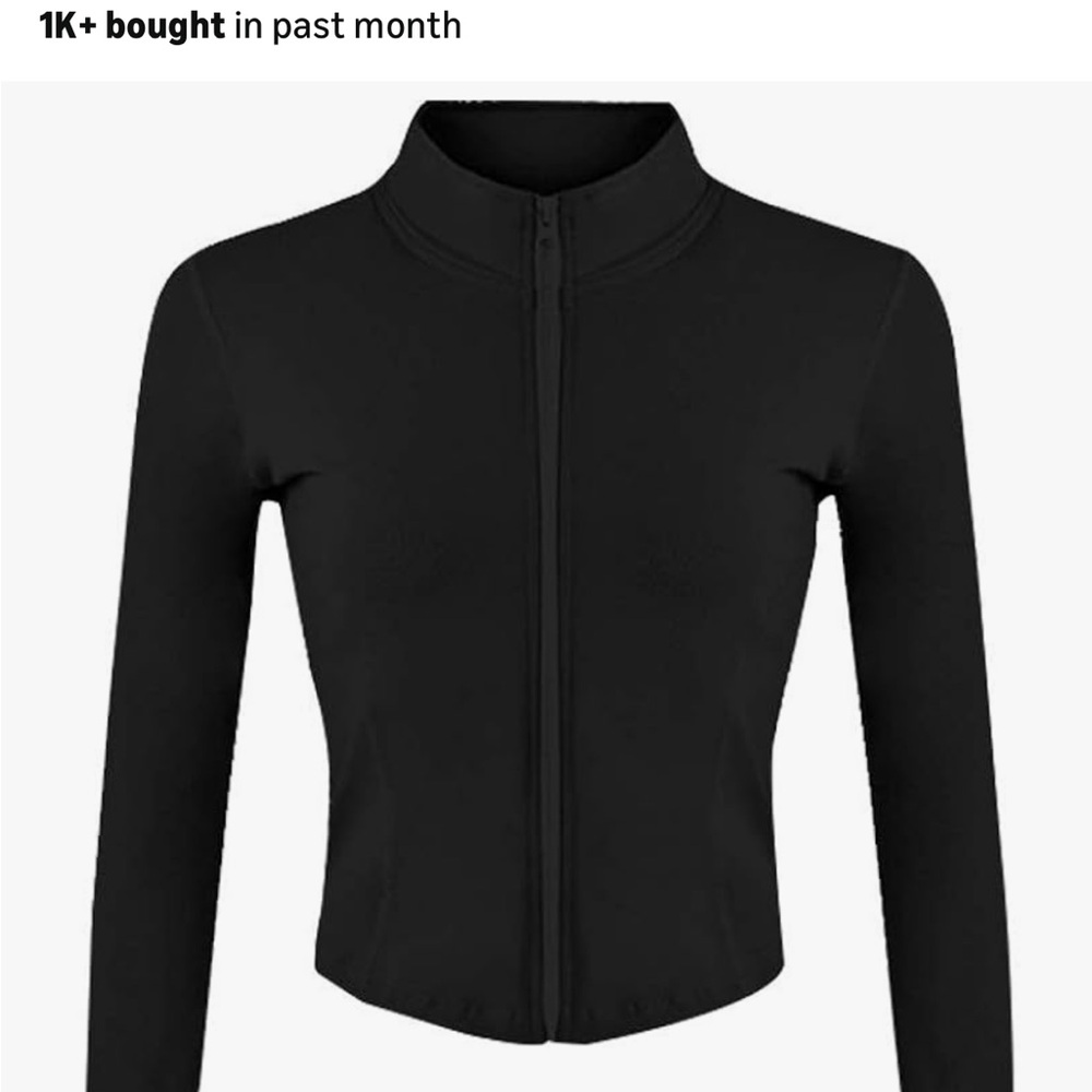 Black Long Sleeve Zip-Up Jacket Amazon nwt